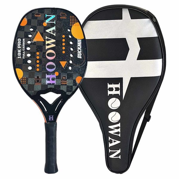 Raquettes de tennis HOOWAN Buckmie 18K Pro Beach Tennis Raquette en fibre de carbone 18K Brand Beach Tennis Paddle pour Advanced Offensive 20mm 230320