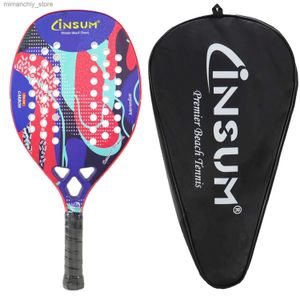 Raquettes de Tennis INSUM raquette entièrement en carbone Tennis de plage avec noyau en mousse EVA souple Mory Padel de Tennis avec sac de couverture Q231109
