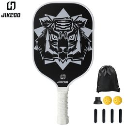 Tennisrackets JIKEGO Thermogevormde 3K Koolstofvezel Pickleball Paddle Set 16mm Graphite Racket Pickle Ball Racket Professionele Lead Tape Cover 230731