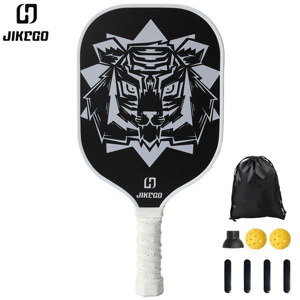 Raquettes de tennis JIKEGO Ensemble de pagaies de pickleball en fibre de carbone thermoformées 3K 16 mm Raquette en graphite Pickle Ball Racket Professional Lead Tape Cover 230731