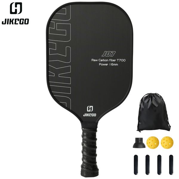 Raquettes de tennis JIKEGO Ensemble de pagaies de pickleball en fibre de carbone brute thermoformée 16 mm Raquette en graphite Pickle Ball Racket Professional Lead Tape Cover 230731