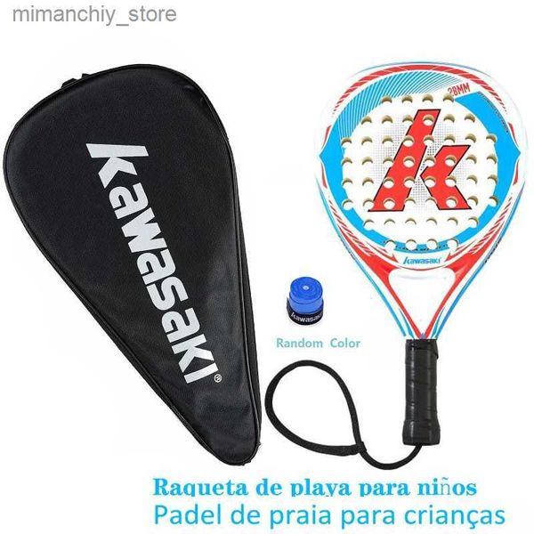 Raquetas de tenis Kawasaki Kids Padel Tennis Fibra de carbono Soft EVA Face Tennis Padd Raqueta de raqueta con cubierta de bolsa de Padel con regalo gratuito X800 Q231109