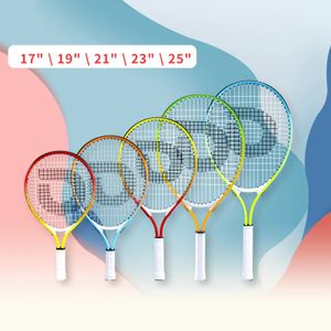 Raquettes de tennis Raquette de tennis pour enfants 17/19/21 pouces avec sac de couverture pour enfants de 2 à 7 ans, entraîneur professionnel de pratique du tennis 231025