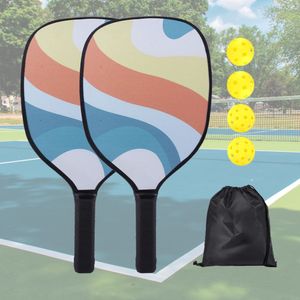 Raquettes de tennis Pickle Ball Paddle avec 4 balles Pickleball léger Portable Durable Antidérapant Résistant à l'usure pour l'entraînement de compétition 230531