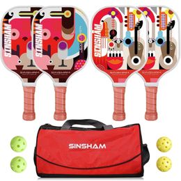 Tennisrackets Pickleball Paddles Set Graphite Carbon Surface Honeycomb Core Pickleball Rackets Geschikt voor beginners van alle leeftijden 230720