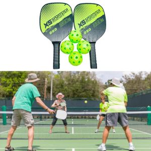 Tennis Rackets Pickleballs Picleball Paddles Set van 2 4 ballen koolstofvezel oppervlak racket peddel buitensporten 230311