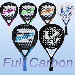 Raquettes de tennis Raquette de padel Pop Surface entièrement en fibre de carbone faible équilibre avec visage en EVA souple en forme de diamant pour accessoires d'entraînement 231031
