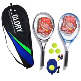 Tennisrackets Professional Carbon Fiber Training Racket voor jonge volwassenen Geavanceerde schokabsorptiehandgreep met apparaat 230113