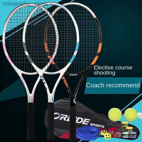 Raquetas de tenis Raqueta de tenis Conjunto para principiantes Colge Ective para hombres y mujeres Cantar Jugador Entrenamiento Resistencia Cuerda Tenis Rebote Q231109