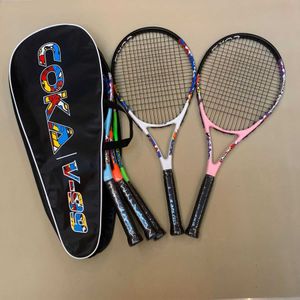Raquettes de tennis en aluminium en aluminium Racket de raquette de tennis en ligne avec un grand sac Single Single Adult Tennis Racket Q240423