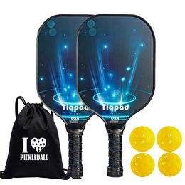 Tennisrackets TIAPAD Pickleball Paddles Set van 2 USAPA Goedgekeurde Carbon Fiber Surface Paddle PP Honeycomb Core Racket Geschenken voor Dames Heren 230531