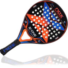 Raquettes de Tennis X-ONE raquette de Tennis 3K fibre de carbone Surface rugueuse forme ronde avec EVA doux mémoire Padel Paddle 231025