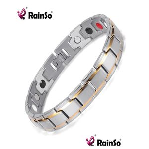 Tennis Rainso Roestvrij Staal Bio Energie Armband Mode Gezondheid Spar Bangle Magnetische Sieraden Armbanden Hologram Polsband5034448 Drop