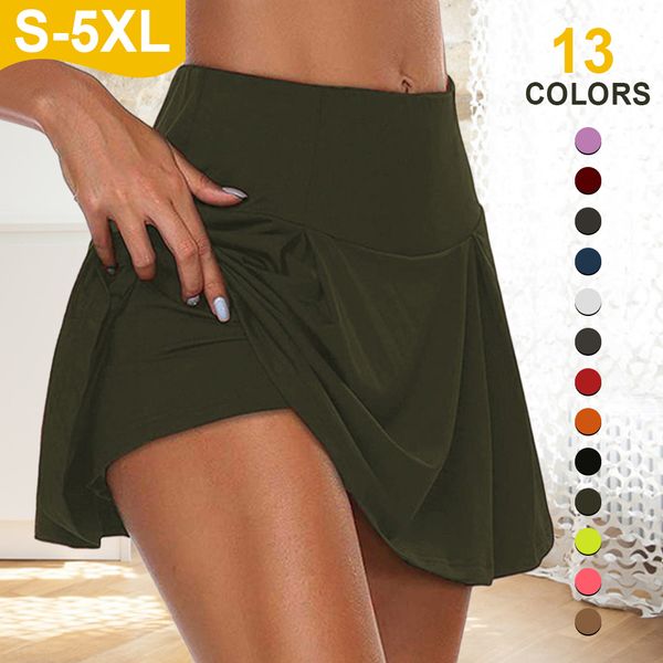 Faldas de tenis 1 pieza Pantalones cortos de yoga para mujer de cintura alta Secado rápido Deportes Tenis Danza Fitness Correr Ciclismo Fitness Gimnasio Falda corta 230418