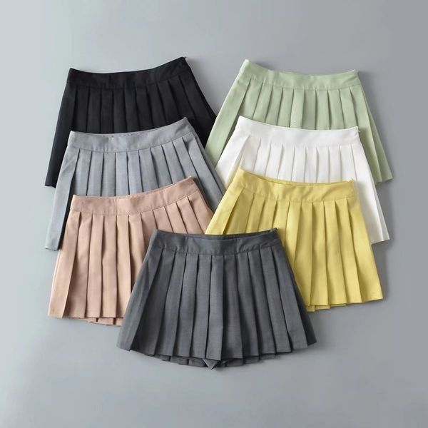 Faldas de tenis Mini faldas negras para mujer y2k ropa faldas de moda coreana faldas plisadas para mujer Faldas de tenis de otoño para mujer preppy blanco 230404