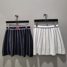 Jupes de Tennis été golf femmes jupe courte rayé sport tricoté taille élastique balle vêtements 230203
