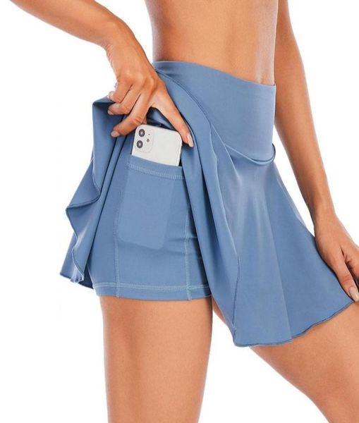 Faldas de tenis, pantalones cortos de verano, falda deportiva para mujer, tela desnuda y agradable a la piel, dobladillo plisado para correr y Golf Skort6552525