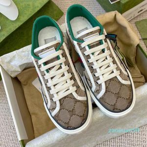 Tennis Sneaker Canvas Luxurys Chaussure Femme Chaussures Casual Sneakers Beige Bleu Washed Jacquard Denim Ace Rubber 121