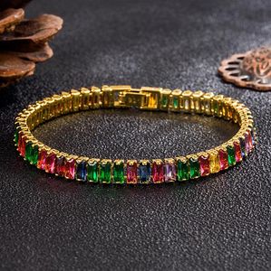 Tennis Solid Real 925 Sier 3 mm Rainbow Zirkoon Bracelet Pretty Colorf Fine Jewelry Chain For Women Drop levering 2022 SMTCS