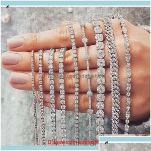 Tennis Tennis Bracelets Jewelry20 Style Sparkling Luxury Jewelry 925 Sterling Sier Mti Shape White Topaz CZ Diamond Gemstones Women W ot9is