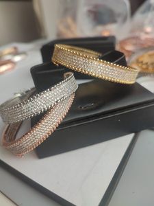 tenis hoy Moda Estilo plata Diseñador rosa 18k oro diamante brazalete pulsera Marca de lujo Clásico Diamante Joyería para hombres mujeres Fiesta Boda regalos elegantes