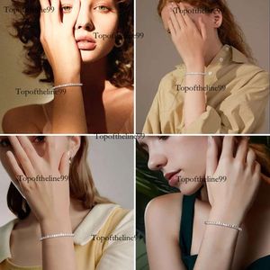 Tennis Femmes Sterling Sier plaqué Gold Designer Diamond Tester Bracelets Rapper Hip Hop Jewelry Original Edition