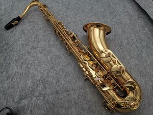 TENOR SAXOPHONE GOUD LACQUER B Vlakke messing Muziekinstrumenten K-98 tenor Saxofoon Professional Gratis