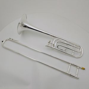 Tenor Trombone BB/F Sliver PLated Musical Instrument met mondstuk Kast