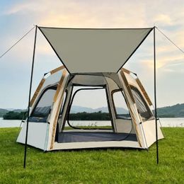 Tente extérieure portable hexagonal pliage entièrement automatique ouvrant rapidement une salle de ventilation de salle de ventilation camping skycover 240422