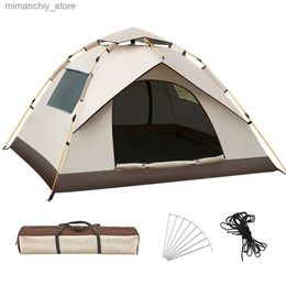 Tenten en schuilplaatsen Automatische kampeertent voor 1-2/3-4 personen Zilverkleurige coating Anti-UV-tent Opvouwbare regendichte tenten voor buiten Voor reizen, backpacken, wandelen Q231117