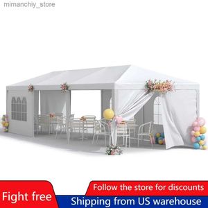 10x30ft Outdoor Gazebo Wedding Party Tent, Heavy Duty Steel Frame, UV Resistant Canopy, Waterproof, with Sidewalls, Carport, Cater BBQ Events