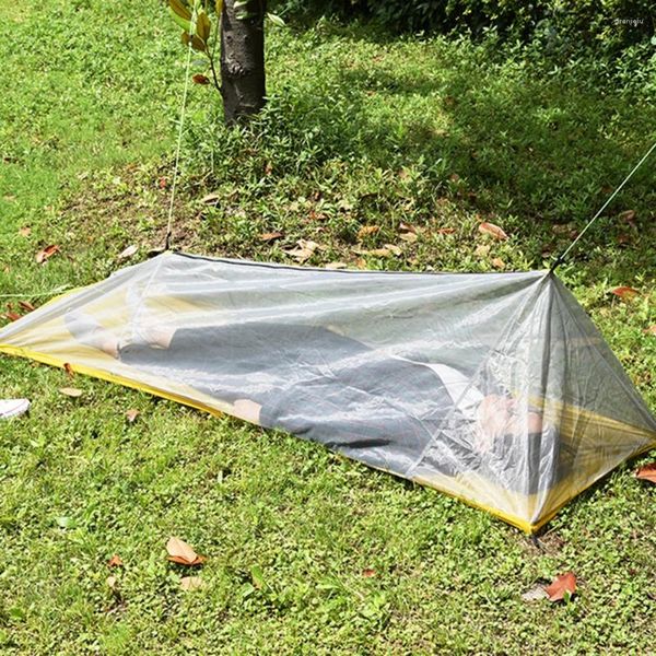 Tentes et abris 1PC Tente pour une personne Camping en plein air Pliant Plage Gaze Imperméable Ultraléger Maille réglable avec pochette portable