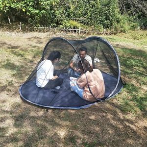 Tentes et abris 2-3 personnes automatiques en plein air maille tente de camping anti-moustique famille portable léger gaze plage auvent