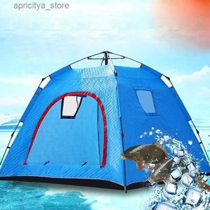 Tentes et abris Tente de camping pour 2-3 personnes en plein air entièrement automatique en coton épais sac à dos d'hiver tente équipement de randonnée et de pêche naturel 24327