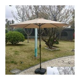 Tentes et abris 2,7 m Double-couche plier grand jardin parasol parasol parapluie grand extérieur pour la teinte de pêche plage livraison de gouttes SP dhehm