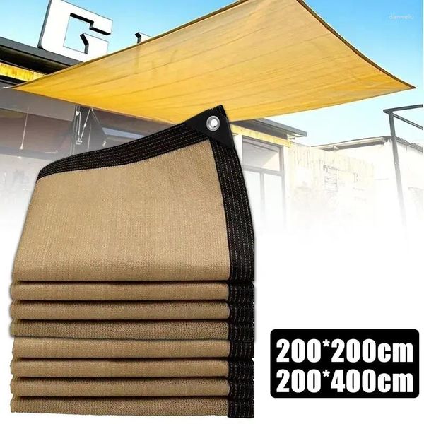 Tentes et abris 200x 400 cm d'été extérieur ombrage beige filet en emballé perforé