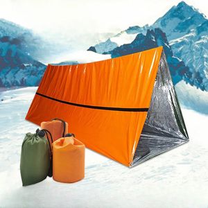 Tiendas de campaña y refugios Refugio de emergencia para 2 personas Manta térmica impermeable Kit de supervivencia de rescate SOS Saco de dormir Tienda de campaña con silbato 231124