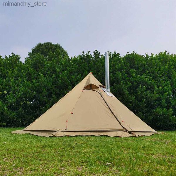 Tentes et abris Tentes légères pour 3 à 4 personnes avec poêle, tente de tipi pour la chasse, l'équipe familiale, le camping, la randonnée, Q231117