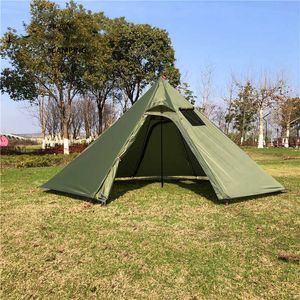 Tenten en schuilplaatsen 34 Persoon Ultra Light Camping Tent Adult Self Diriving Tour winddichte avontuur vissersvogel kijken kijken met schoorsteengat J230223