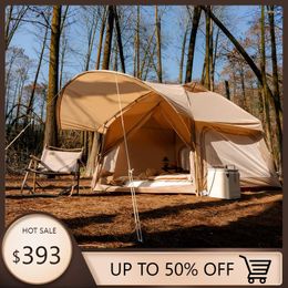 Tenten en schuilplaatsen 340x290x180cm geïntegreerde zeshoekige tent Outdoor Camping Bionic Design Grote ruimte Zon Instant cabine