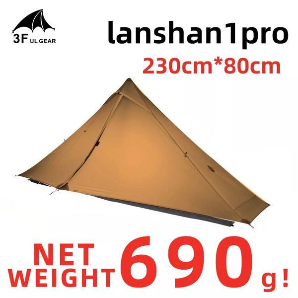 Tentes et Abris 3F UL GEAR Lanshan 1 Pro Tente Extérieure 1 Personne 3-4 Saisons Ultralight Randonnée Camping Professionnel 20D Tente Sans Tige 230619