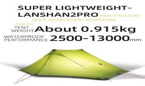 Tentes et abris 3F UL GEAR LanShan 2 Pro personne tente de Camping ultralégère extérieure 34 saisons professionnelle 20D SiliconCoated8326509