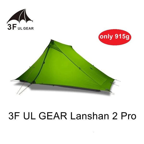 Tentes et abris 3F UL Gear Lanshan 2 Pro Tente de camping 2P personne extérieure 20D des deux côtés enduit de silicone mise à niveau Silnylon sans poteau ultraléger 231017