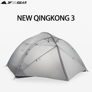 Tenten en Schuilplaatsen 3F UL Gear Qingkon 3 persoon 4 seizoen 15D camping tent outdoor ultralichte wandelrugzak jacht waterdichte tent 230711