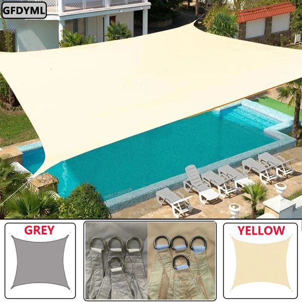 Tentes et abris 3x5m3x6m4x5m Pare-soleil imperméable 300D Ombre Protection Voile Auvent Camping Tissu Grand extérieur Auvent Jardin Cour 230726