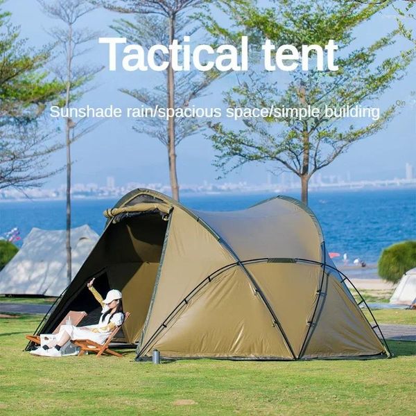 Tentes et abris 5-8 personnes tente tactique extérieure tunnel portable équipement de camping auvent vent pluie protection solaire