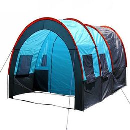 Tenten en schuilplaatsen 58 Persoon Big Doule Layer Tunnel Tent Outdoor Camping Family Party Fishing Tourist Tent House J230223