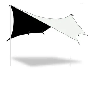 Tentes et abris 5x4.5m Big Black Coating Tarp imperméable papillon auvent camping extérieur ombre bâche abri voyage parasol