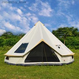 Tenten en schuilplaatsen 6-10 personen die luxe Mongolië Yurt Family Travel wandelen Antistorm Antistorm Outdoor Camping Tent Zilver gecoate UV-functie Q231115