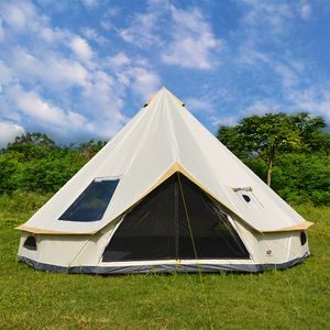 Tenten en schuilplaatsen 6-10 -ersons Glamerende luxe Mongolië Yurt Familie Travel Wandel Antistorm Antistorm Outdoor Camping Casteel Tent Zilver gecoate UV-functie 230526